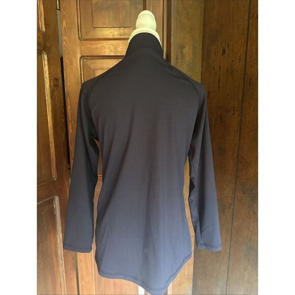 Womens Cali Active Size Navy Long M Sleeves Full Zip Form Fitting Track Jacket - Picture 4 of 6